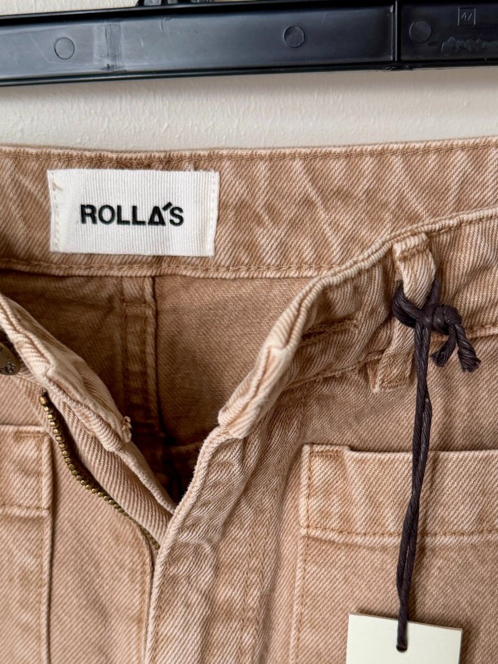 Rollas High Rise Wide Leg Jeans Size 26 | Tan Beige Cotton Denim | NWT - Picture 3 of 5